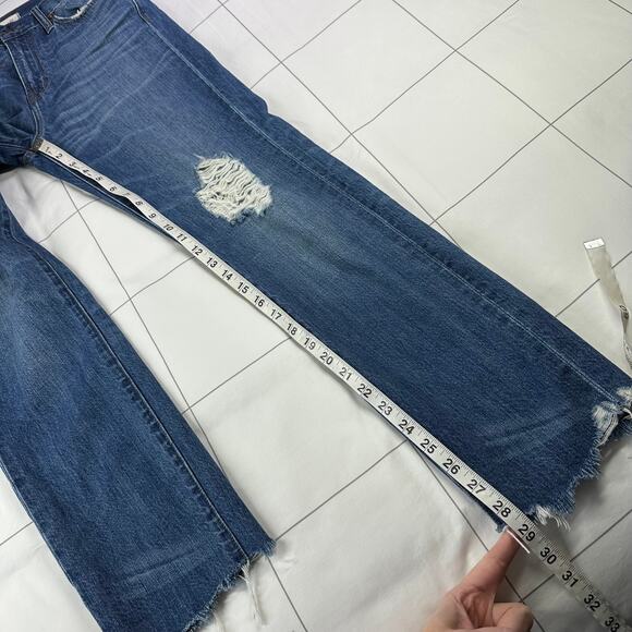 Madewell Jeans Womens 25 Blue Perfect Summer Destructed Edition Cotton Raw Hem - Picture 11 of 13